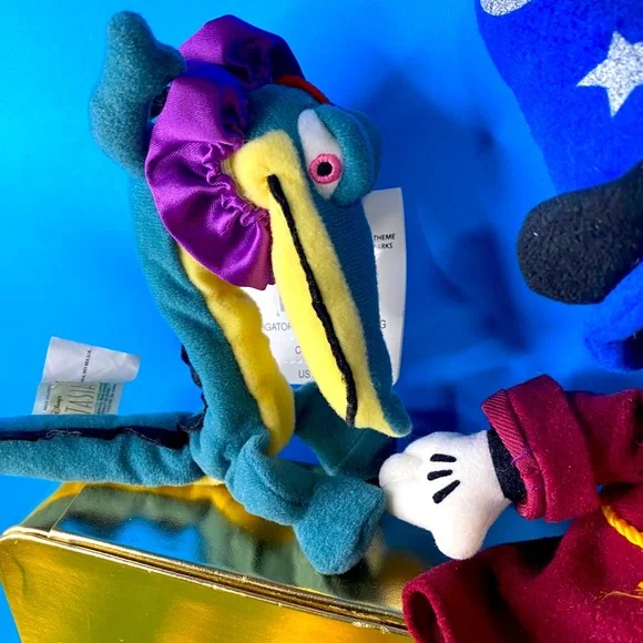 DISNEY STORE EXCLUSIVENWT VTG 90s FANTASIA COLLECTIBLE BEAN BAG PLUSH SET OF 3